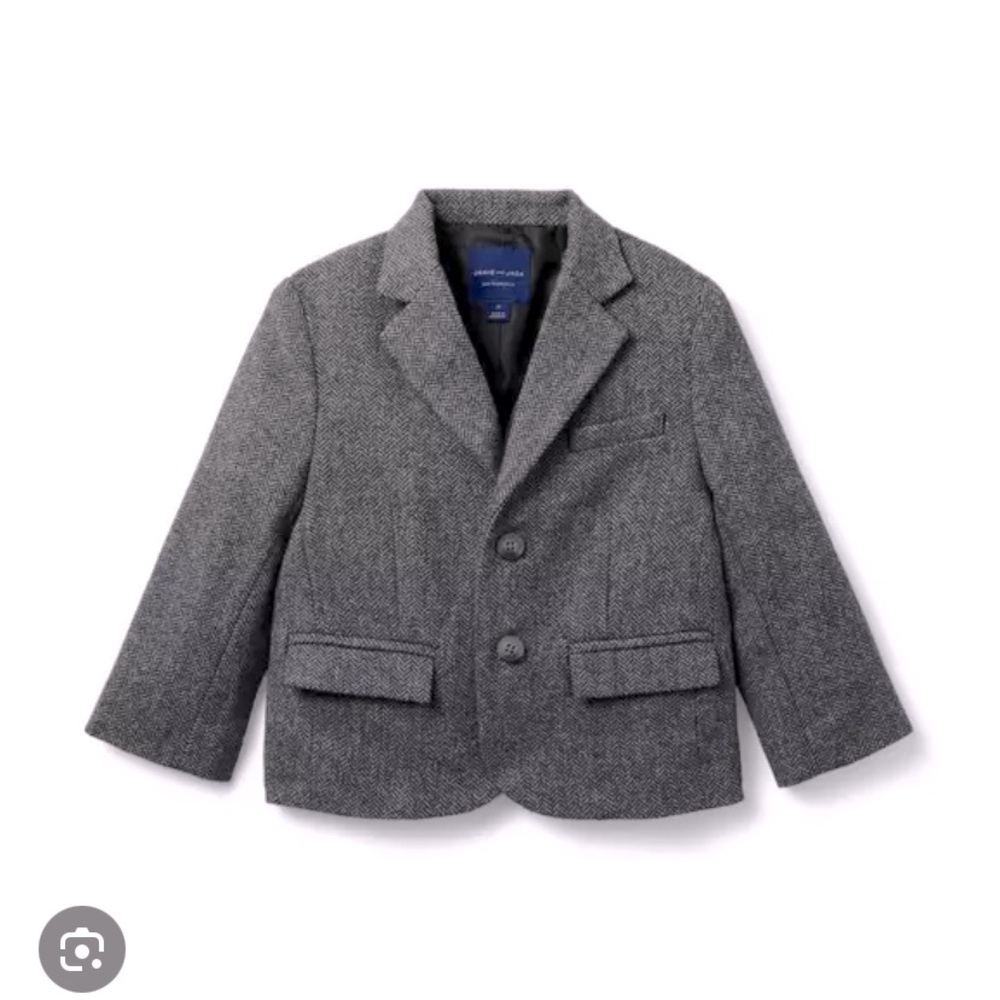 Janie & Jack Grey Herringbone Blazer